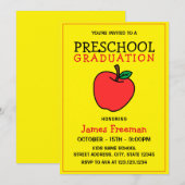 Schattige Geel Kind Kindergarten Afstuderen Uitnod Kaart (Voorkant / Achterkant)
