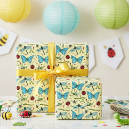 Schattige Geel Liefdesinsect voor insectenliefhebb Cadeaupapier