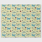 Schattige Geel Liefdesinsect voor insectenliefhebb Cadeaupapier (Vlak)