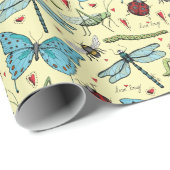 Schattige Geel Liefdesinsect voor insectenliefhebb Cadeaupapier (Rol Hoek)