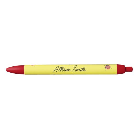 Schattige geel lieveheersbeestje zwarte inkt pen (Voorkant)