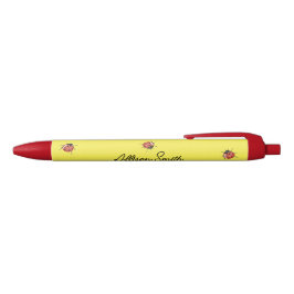Schattige geel lieveheersbeestje zwarte inkt pen