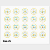Schattige geel mama naar bijen Baby shower Ronde Sticker (Vel)
