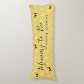 Schattige Geel Mammie naar Bijen Baby shower Gift Lichaamskussen (Voorkant Verticaal)