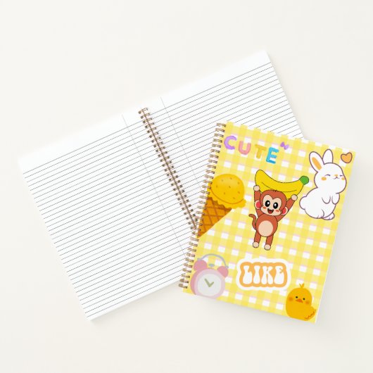 Schattige geel 💛🍌🌻💗 notitieboek (Binnen)