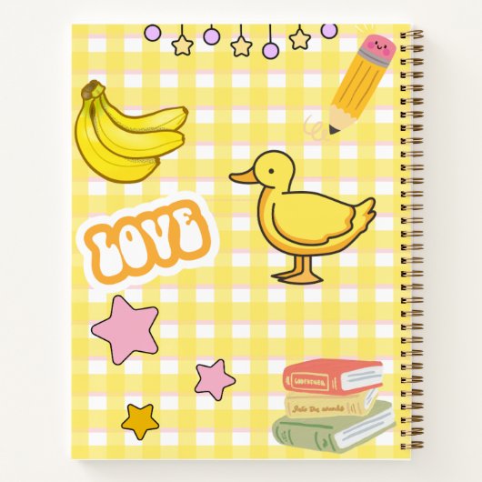 Schattige geel 💛🍌🌻💗 notitieboek (Achterkant)