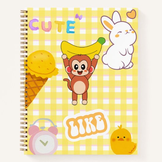 Schattige geel 💛🍌🌻💗 notitieboek (Voorkant)