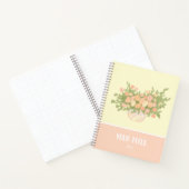 Schattige geel Notitieboek met perzikbloemen (Binnen)