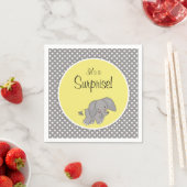Schattige geel olifant genderneutraal Baby shower Servetten (Insitu)