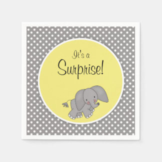 Schattige geel olifant genderneutraal Baby shower Servetten