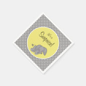 Schattige geel olifant genderneutraal Baby shower Servetten (Hoek)