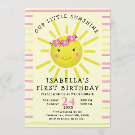 Schattige geel Onze kleine zonneschijn 1e verjaard Kaart