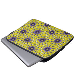 Schattige geel Paarse caleidoscoop geometrisch pat Laptop Sleeve