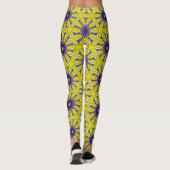 Schattige geel Paarse caleidoscoop geometrisch pat Leggings (Achterkant)