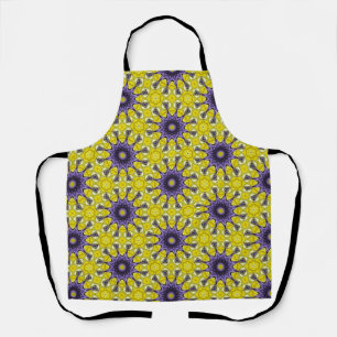 Schattige geel Paarse caleidoscoop geometrisch pat Schort