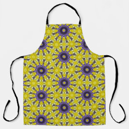 Schattige geel Paarse caleidoscoop geometrisch pat Schort