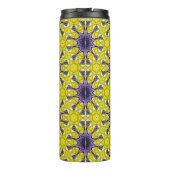 Schattige geel Paarse caleidoscoop geometrisch pat Thermosbeker (Achterkant)