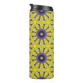 Schattige geel Paarse caleidoscoop geometrisch pat Thermosbeker (Geroteerd rechts)