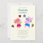 Schattige Geel Papier collage katten & geschenken  Kaart (Voorkant)