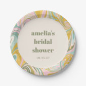 Schattige geel pastel Abstract aangepaste Vrijgeze Papieren Bordje (Voorkant)