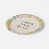 Schattige geel pastel Abstract aangepaste Vrijgeze Papieren Bordje (Gekanteld)