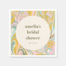 Schattige geel pastel Abstract aangepaste Vrijgeze Servet