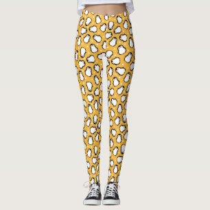 Schattige geel pinguïnpatroon leggings