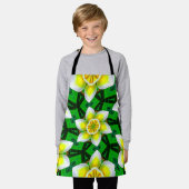 Schattige geel Plumeria Patroon Schort (Gedragen)