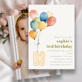 Schattige Geel Rood Groen Ballonnen Kinder Foto Ve Kaart