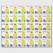 Schattige geel roze kippenei cadeaupapier (Vlak)