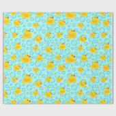 Schattige geel rubber eenden bubbels Baby shower Cadeaupapier (Vlak)