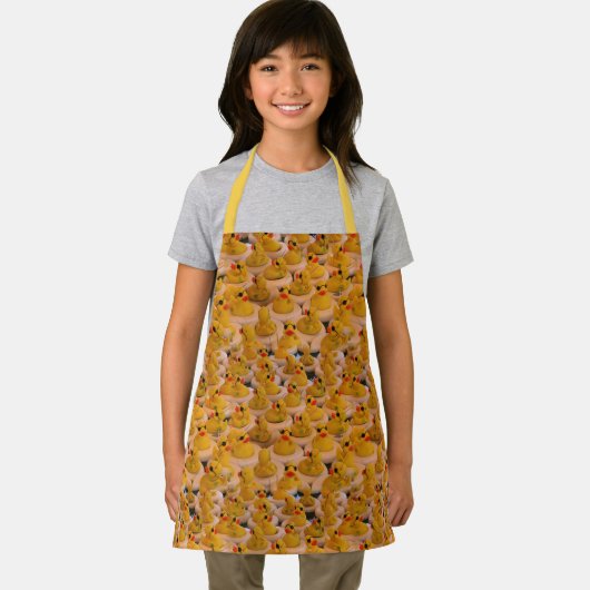 Schattige geel rubber eenden dierenpatroon schort (Insitu)