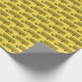 Schattige geel schoolbuspatroon cadeaupapier (Hoek)