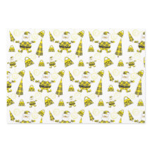 Schattige geel Tartan Santa met portemonnee