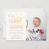 Schattige geel zonneschijn meisje 1e foto verjaard kaart (Voorkant)