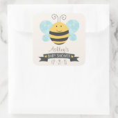 Schattige geel & zwart bijen Baby shower Vierkante Sticker (Tas)