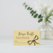 Schattige  Geel Zwart Bow Luier Raffle Informatiekaartje (Staand voorkant)