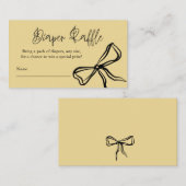 Schattige  Geel Zwart Bow Luier Raffle Informatiekaartje (Voorkant / Achterkant)