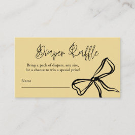 Schattige  Geel Zwart Bow Luier Raffle Informatiekaartje