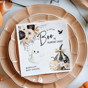 Schattige Geest & Bloemrijke Halloween Baby Shower Servet