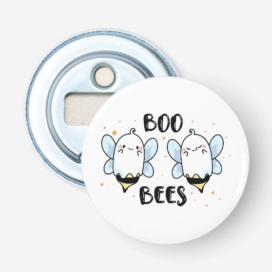Schattige Geest Boe Bijen - Grappige Halloween op  Button Flesopener (Voorkant)