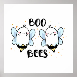 Schattige Geest Boo Bijen - Grappige Halloween op  Poster