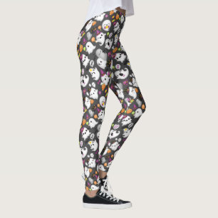 Schattige Geest en Grafstenen Halloween Leggings