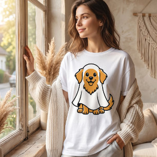 Schattige Geest Golden Retriever Halloween T-shirt