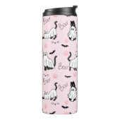 Schattige Geest Katten Halloween Thermosbeker (Gedraaid links)