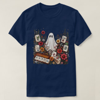 Schattige Geest Mahjong Bloem Tegel Grafisch T-shirt