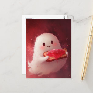 Schattige geest met toast en jam briefkaart