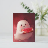Schattige geest met toast en jam briefkaart (Staand voorkant)