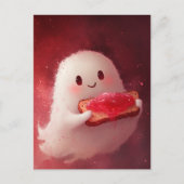 Schattige geest met toast en jam briefkaart (Voorkant)