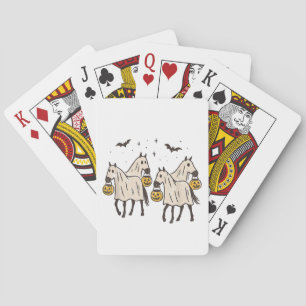 Schattige Geest Paarden Halloween Snoep of een Bee Pokerkaarten